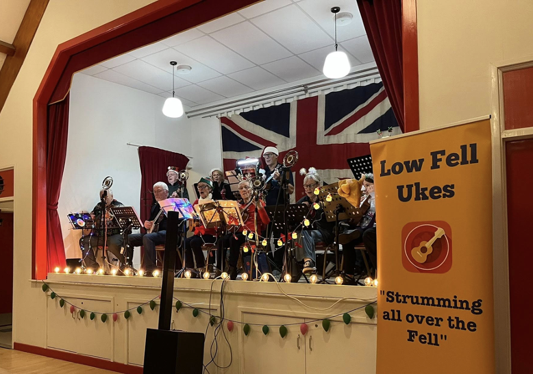 Low Fell Ukes playing three sets at Beamish Museum in the Fifties Village. A sell-out event with a really appreciative audience.